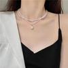 French Baroque Double-Layer Pearl Choker Necklace - Chic & Versatile Clavicle Chain