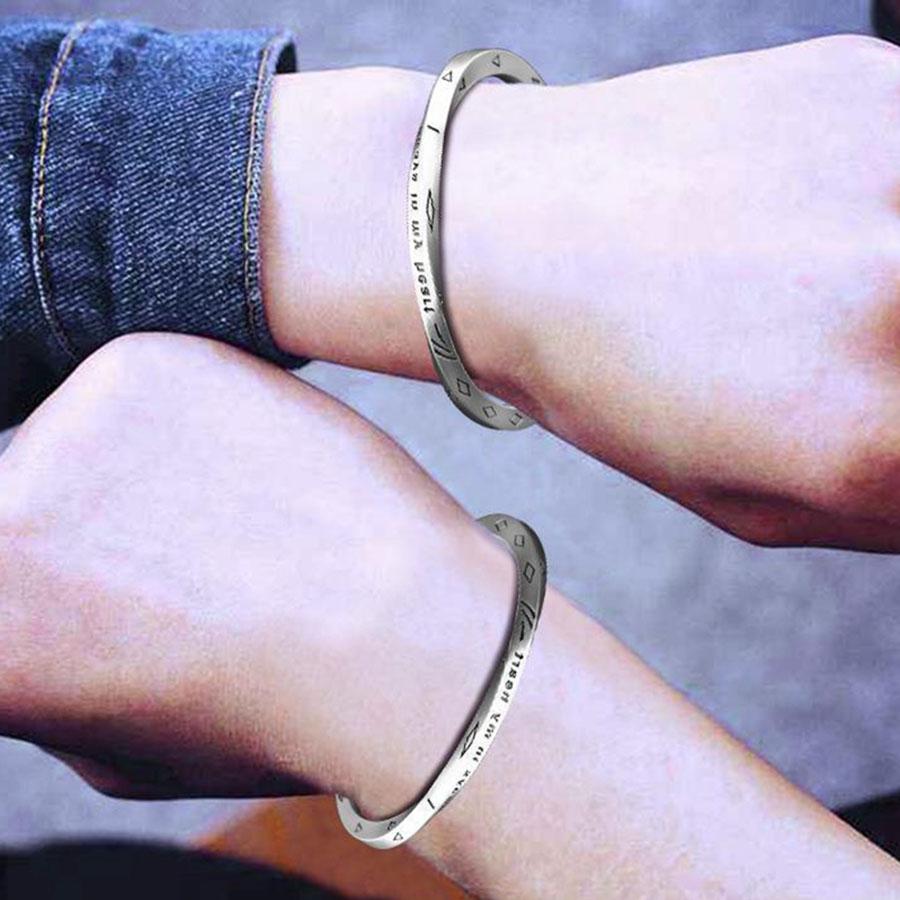 Vintage Twisted Open Bangle For Men Viking Wrap Bracelet Couple Jewelry Hiphop Rock Cool Riding Hand Accessories Gift For Lovers