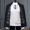Winter cashmere coat men's short middle-aged and elderly business down jacket liner jacket thick woolen coat