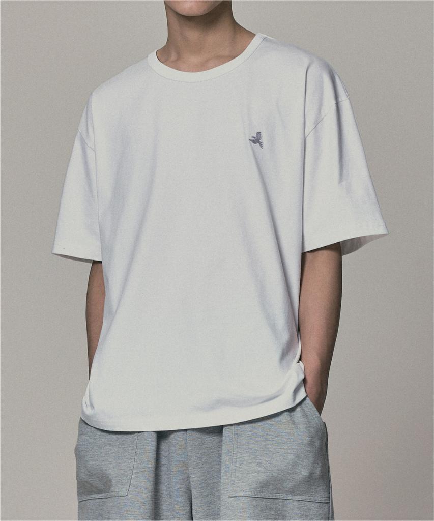 Beodeonteu Original Bird Logo Embroidered T-Shirt [White]