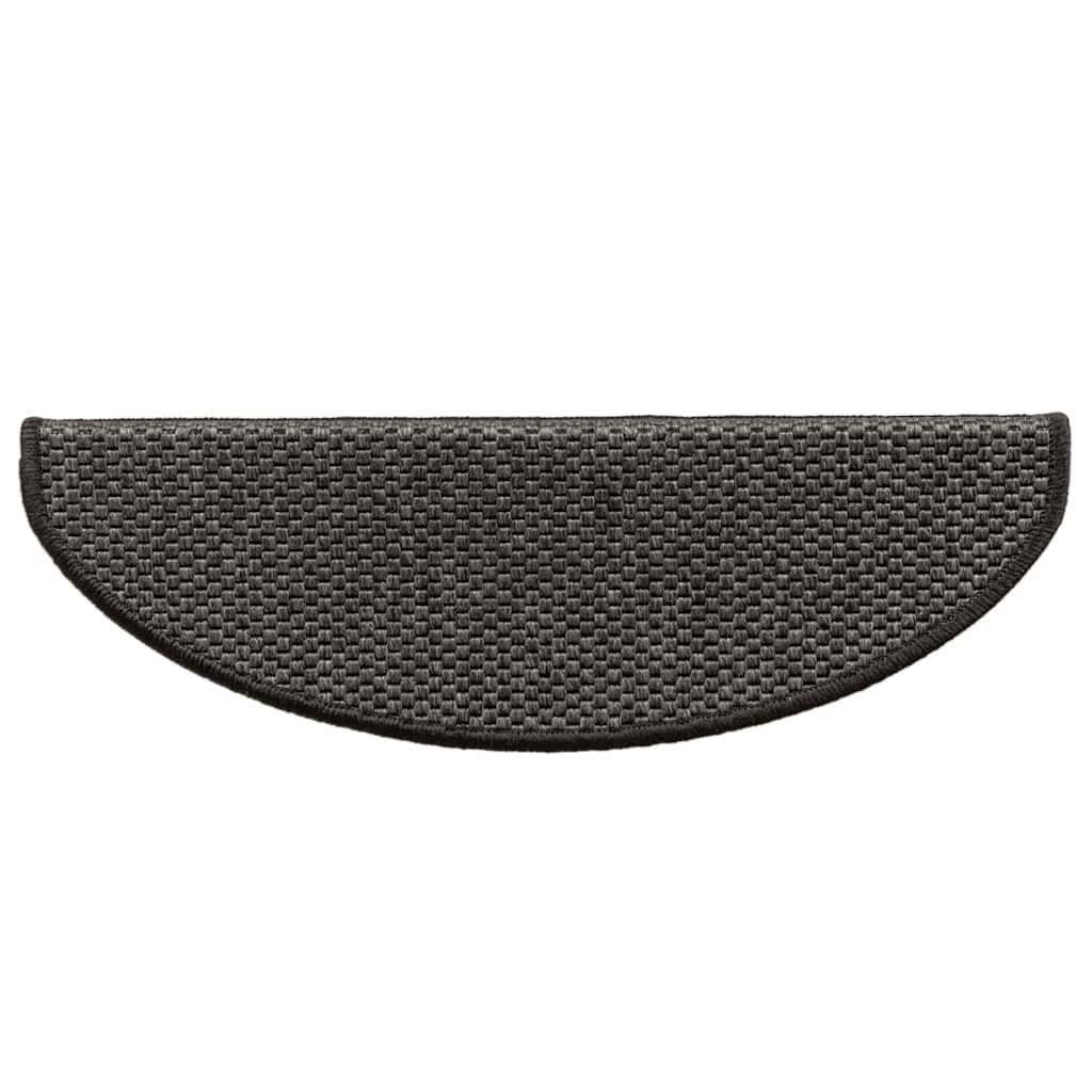 Self Adhesive Stair Treads Sisal Look 15 Pcs 65 X 21 X 4 Cm Anthracite