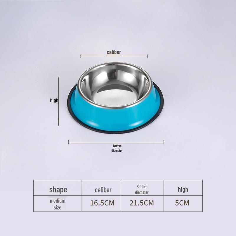 Stainless Steel Non-Slip Pet Bowl for Cats & Dogs