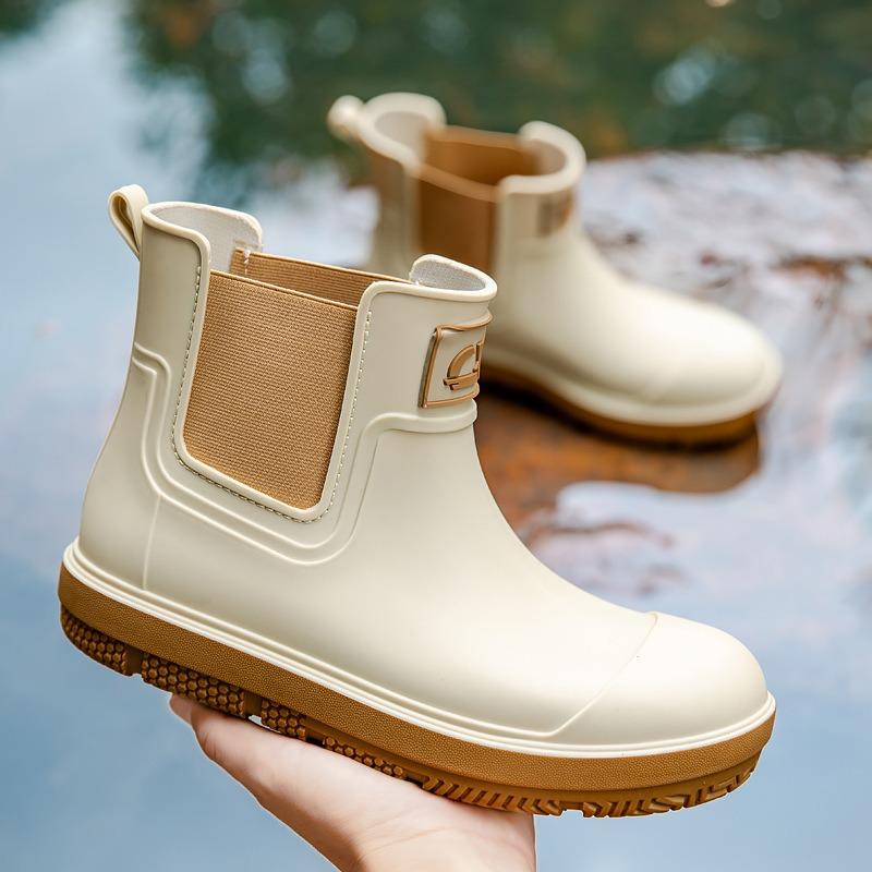 New men's rain shoes winter water shoes waterproof and non-slip thick-soled water boots adult kitchen work wear velvet rain boots women