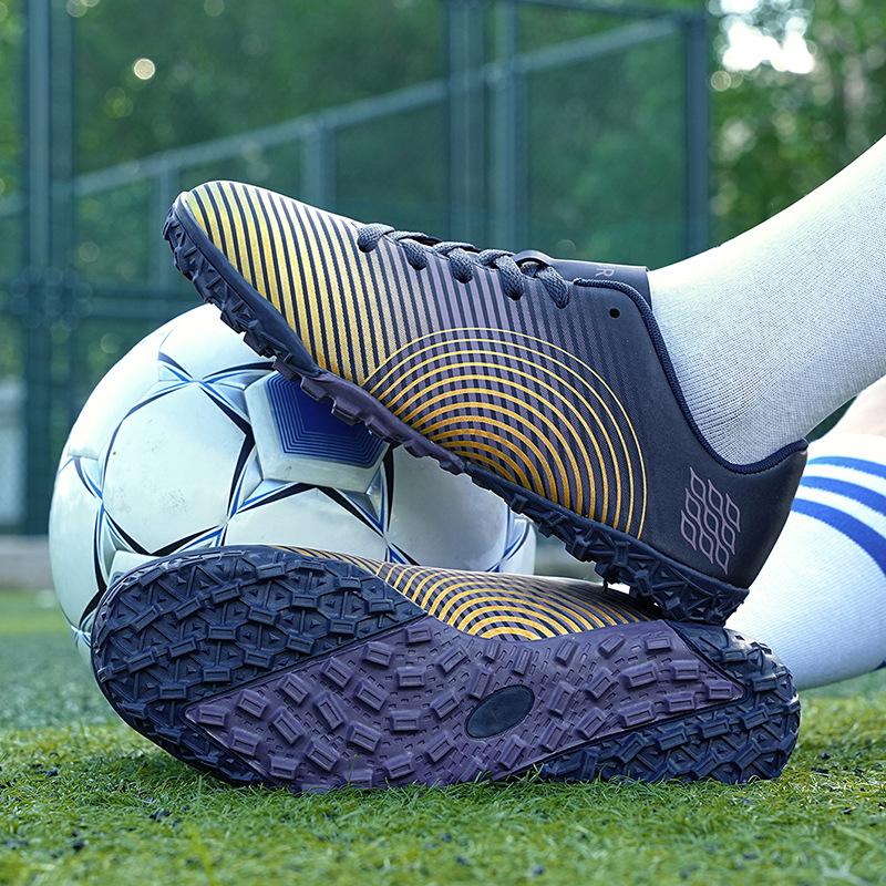 Adult & Youth Unisex Studded Football Shoes - Breathable, Durable, Artificial Turf TF Kicking Shoes for Training