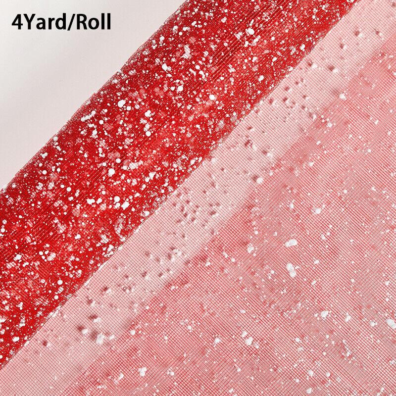 50cmx4yard Roll Beautiful Silk Screen Flower Packaging Gauze Snow Dot Yarn Net Bouquet Pack Gift Wrappging Soft Clear roll Yarn
