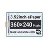 Weixue 3.52'' Black & White E-Ink Display, 360×240 Pixels, SPI Module