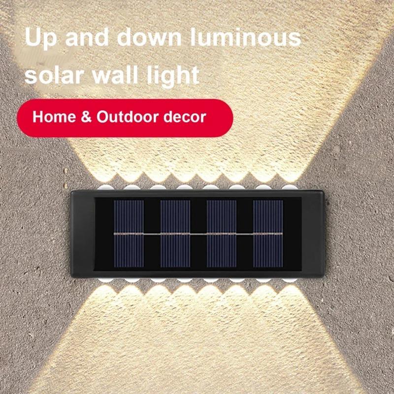 Solar Wall Lamp Outdoor Waterproof Up & Down Lighting Solar Fence Lights Solar Powered Garden Yard Decorative Wall Lights