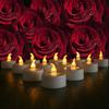 Battery Operated Flameless Tea Lights Led Flickering Electric Votive Candle  Realistic Bright for Seasonal Festive Celebrations