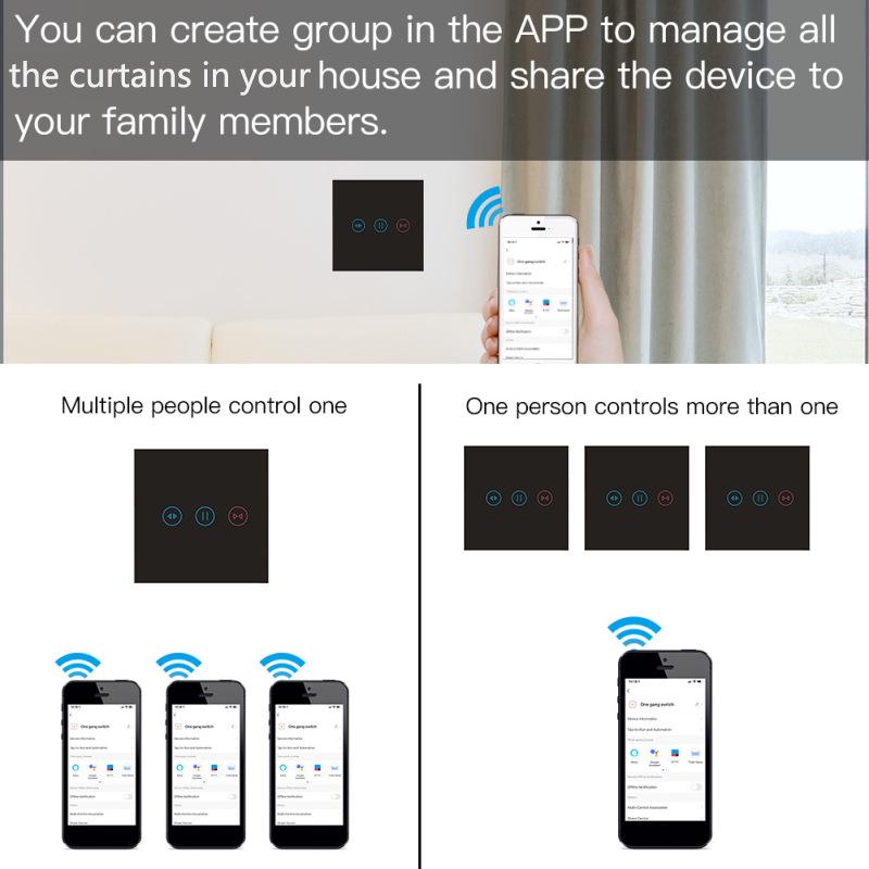 Graffiti WiFi Curtain Switch with Mobile Remote, Timer, Alexa & Google Voice Control
