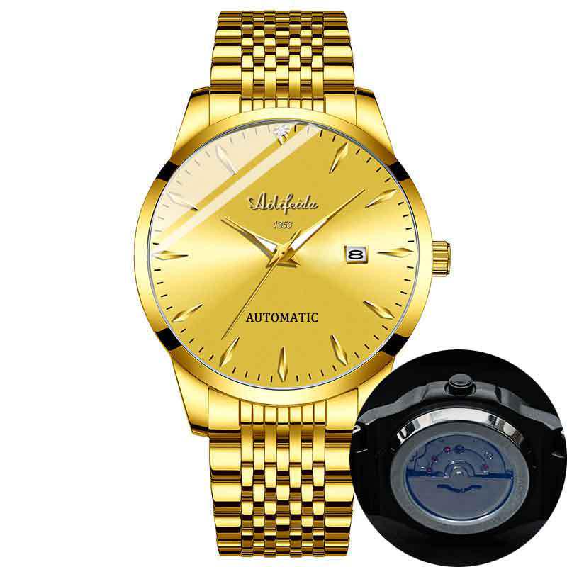 Aili Feida Men's Luminous Quartz Watch with Transparent Back and Hollow Design – Hot Selling On Douyin.
