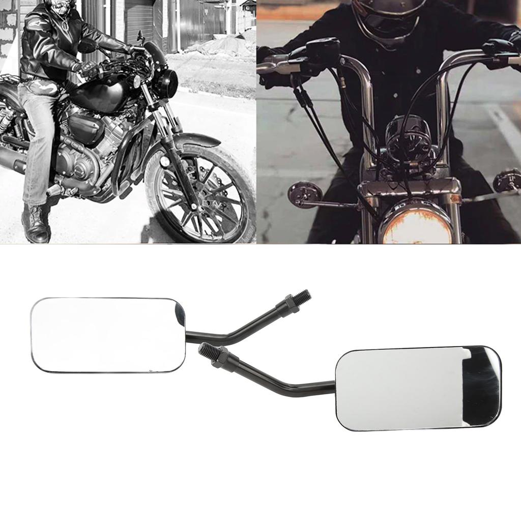 Motorcycle Rearview Mirror   Clear Wide Angle Side Rear View Wing Mirror Kit for 38mm Inner Diameter Bumper
