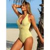 Deep V-Neck Sexy Swimming Suit Women Swimwear Solid One Piece Bodysuit Swimsuit Backless Bathing Suit New Fashion Bikinis