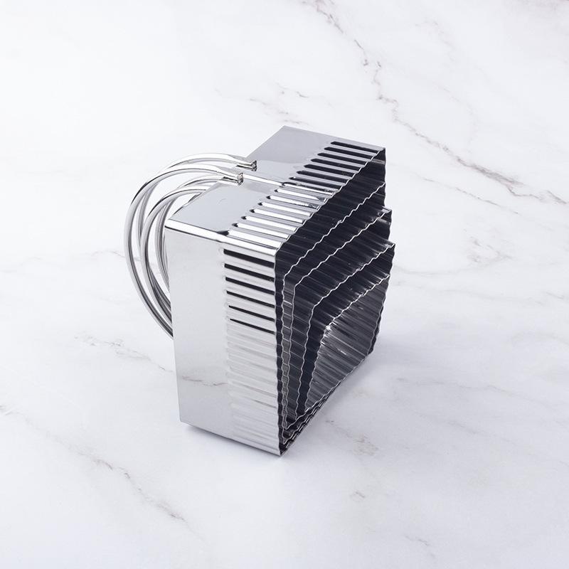 5 Pcs Stainless Steel Baking Cookie Cutters Set With Hanging Basket And Dual Handle Mousse Rings For Cake Biscuit Making