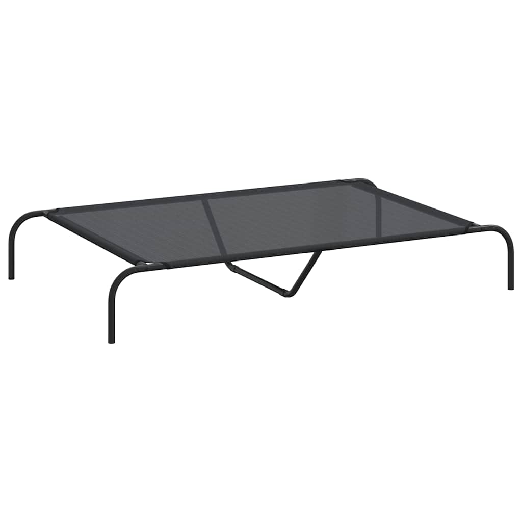 Erhöhtes Hundebett Schwarz 130 x 80 x 20 cm Textilene und Stahl