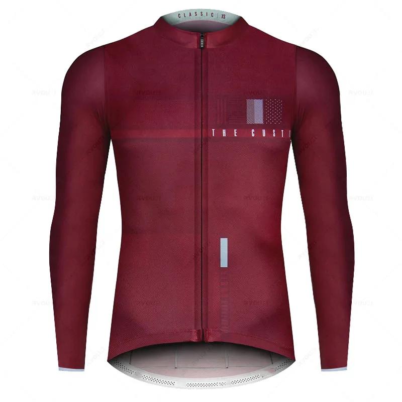Neues Frühling Herbst Herren Fahrradtrikot Langarm MTB Sport Reitshirt Schnelltrocknend Radsportbekleidung Jacke Maillot Ciclismo