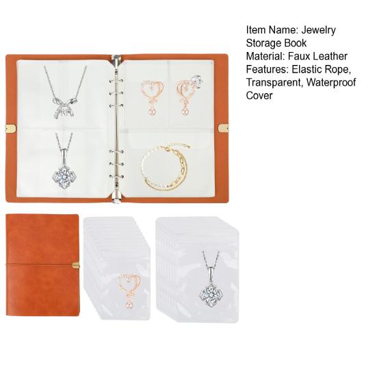 129 Stück/Set Transparenter Schmuckorganisator, Schmuckaufbewahrungsbuch mit Taschen, Faltbare Ohrringe Ringe Halsketten