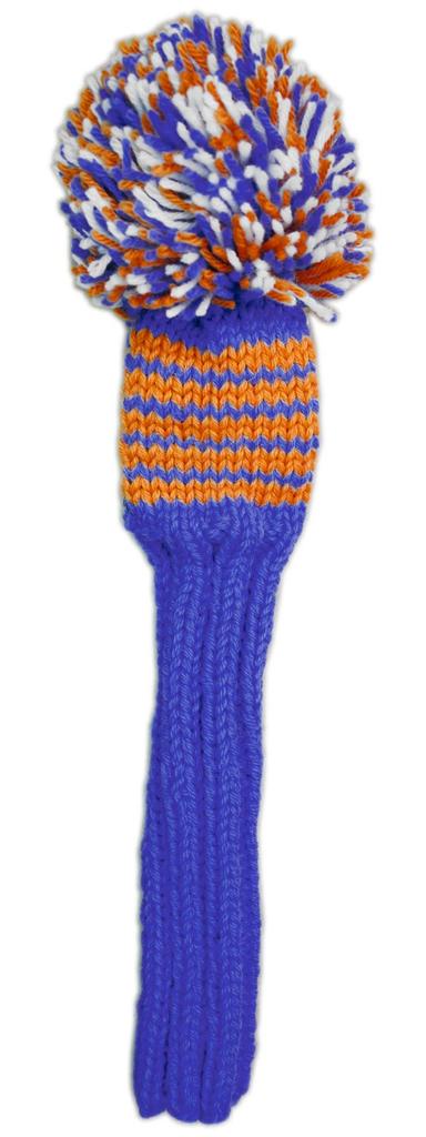 Jan Craig Handmade Fairway Wood Headcover for #5, Atlantic/Orange/White