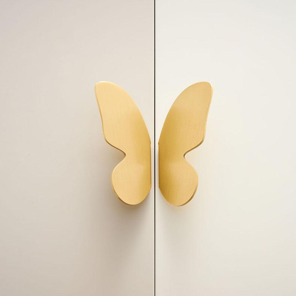 Wardrobe Gold Color Cabinet Pulls Pull Handle Butterfly Door Knob Furniture Hardware Drawer Handles