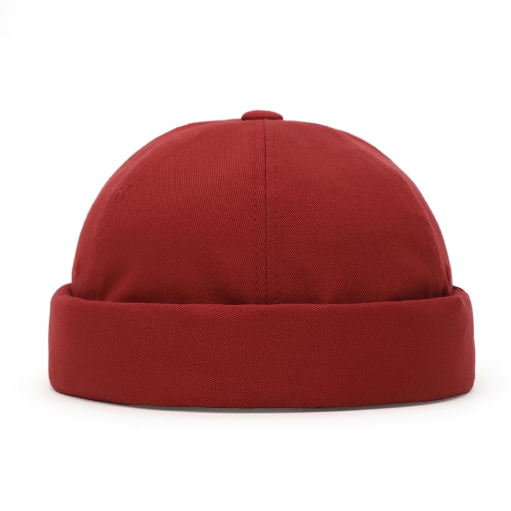 UNDERCONTROL Brimless Sailor Fisherman Leon Roll Mix Docker Beanie US One Red Hat, Cuff, Harbor, Visorless, Skull, Cap, Unisex, Size Size, Color
