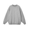Men's Grey Fleece-Lined Crewneck Sweatshirt: 2025 Spring/Autumn, Long Sleeve, Loose Fit, Casual Plus Size