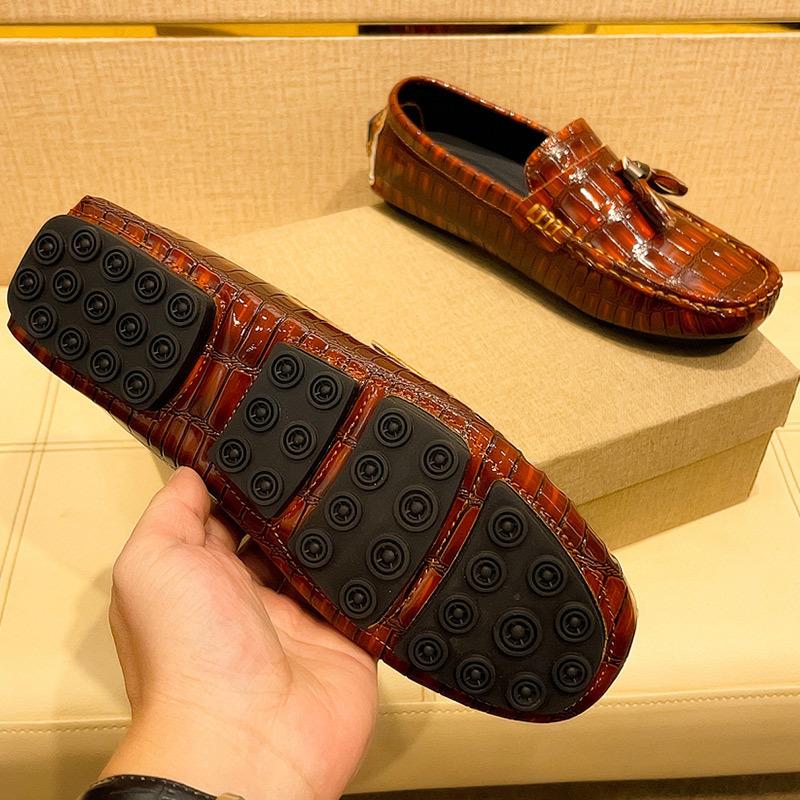 Pacecraft Shoes Men's Driving Loafers, Soft Microfiber Leather with Metal Decoration, Breathable & Comfortable, 4 Colors, Sizes 39-48