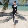 2026 Women's Long Sleeve Slimming Rash Guard Wetsuit - Full Body Sun Protection, Tummy Concealing, Long Pants, Customizable for Snorkeling.