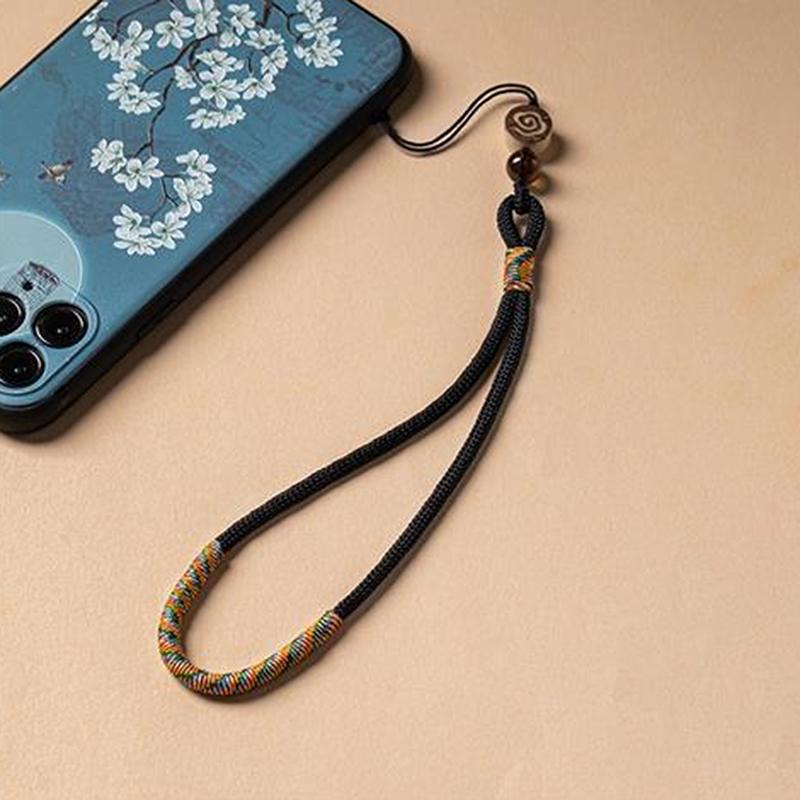 Handy-Handgelenkanhänger im chinesischen Stil Handy-Finger-Schlüsselanhänger Handgewebter Ringverschluss-Anhänger Wolkenmuster