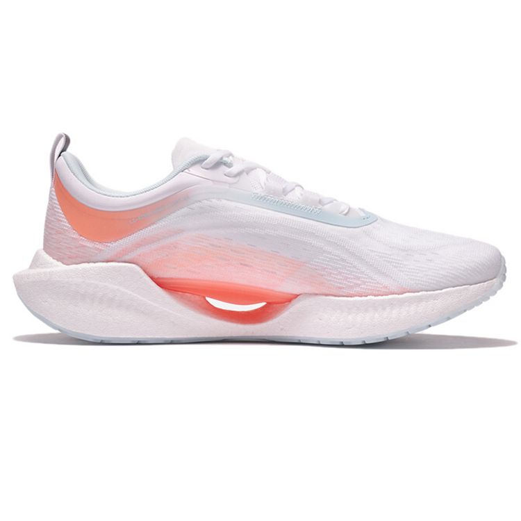 Li Ning Super Lightweight 19 Shock Absorption Non-Slip Wear-Resistant Low-Top Running Shoes Women Sneaker White Orange ARBS002-1