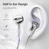 Metallic Finish In-Ear Earbuds In-Line Remote Earphones With Microphone  Mobile Phone Calling
