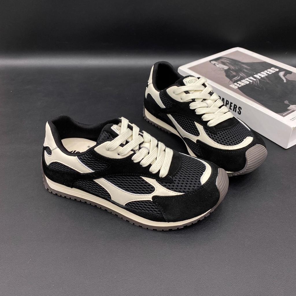 Korean Version of Retro Color Matching Breathable Forrest Gump Shoes Women's 2025 Autumn Models Versatile and Lightweight Sports and Leisure Moral Tra