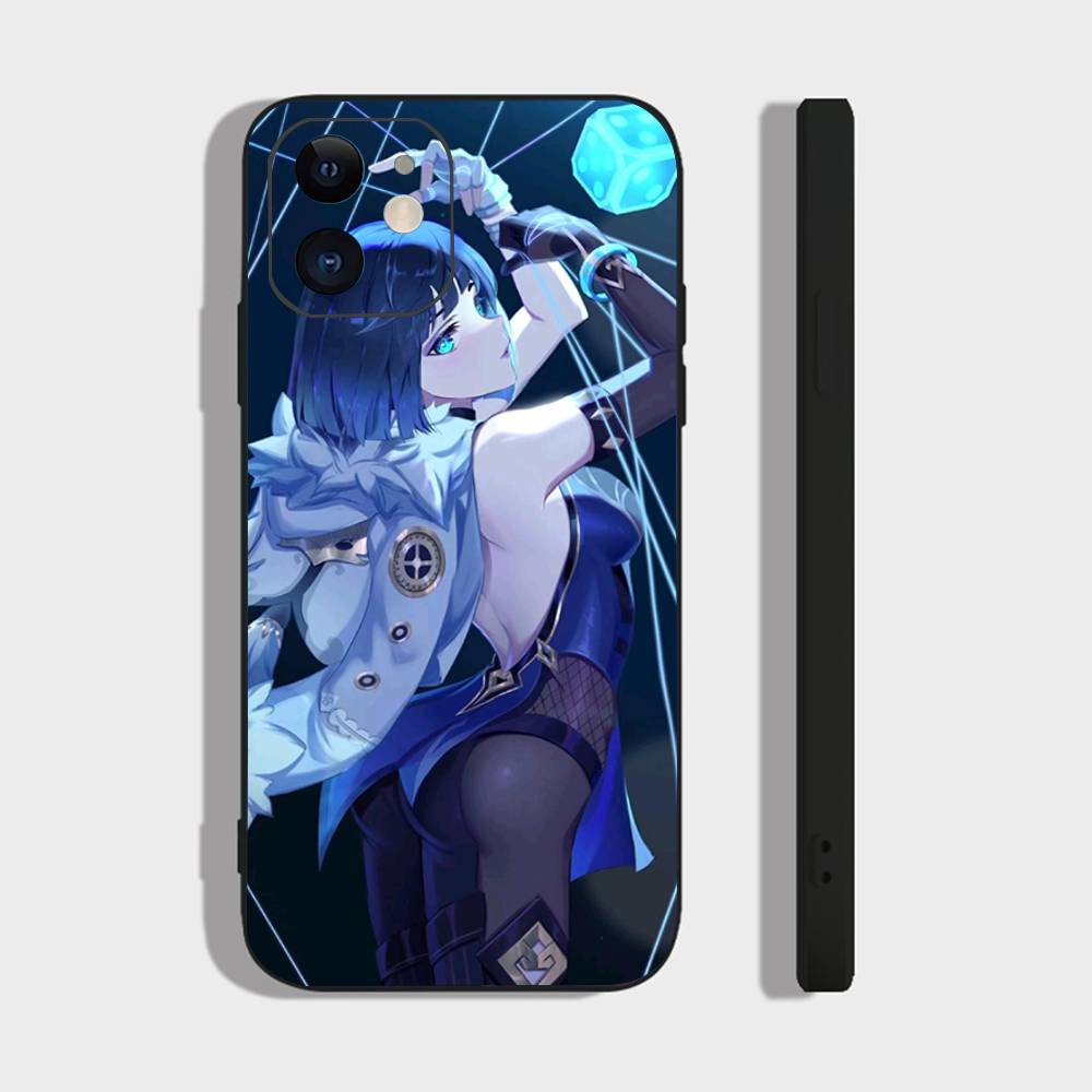Yelan Anime Game Genshin Impact Phone Case For IPhone 17 Air 16 15 14 13 Pro Max 11 12 Black Silicone Cover