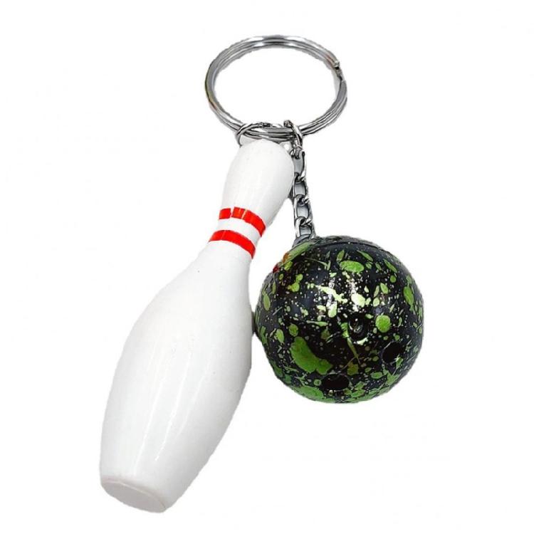 Bowling Pin Keychain Bowling Hanging Ornaments Bag Charm Bag Sport Keychain Pendant Decorations Car Key Chain зелёный