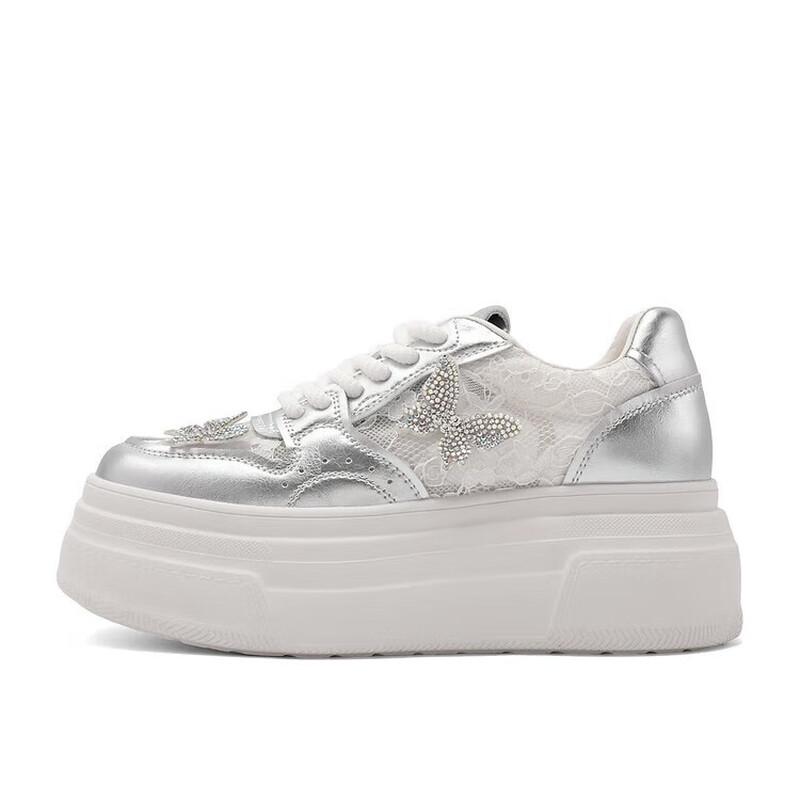 

Belle Women s Little Flash Butterfly Mesh Casual Sneakers B1993BM4 36