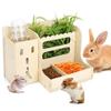 Detachable Wooden Grass Dispenser Bite Resistant Rabbit Hay Rack  Cage Accessories