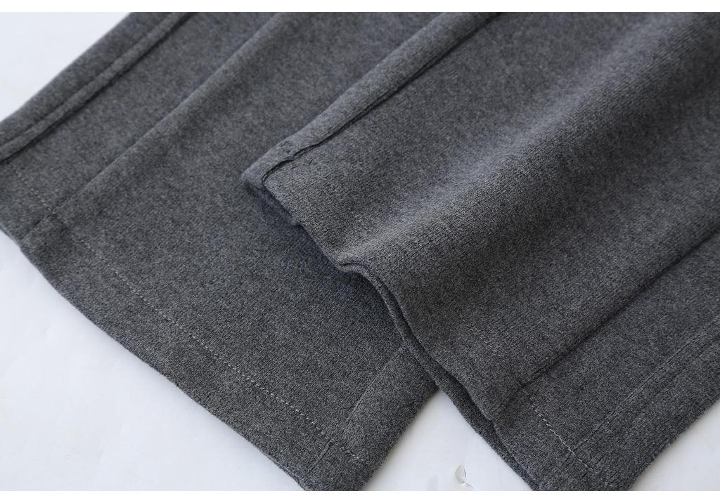 2026 Spring Plus Size High Waist Elastic Knit Pants for Women - Straight Leg, Versatile & Casual