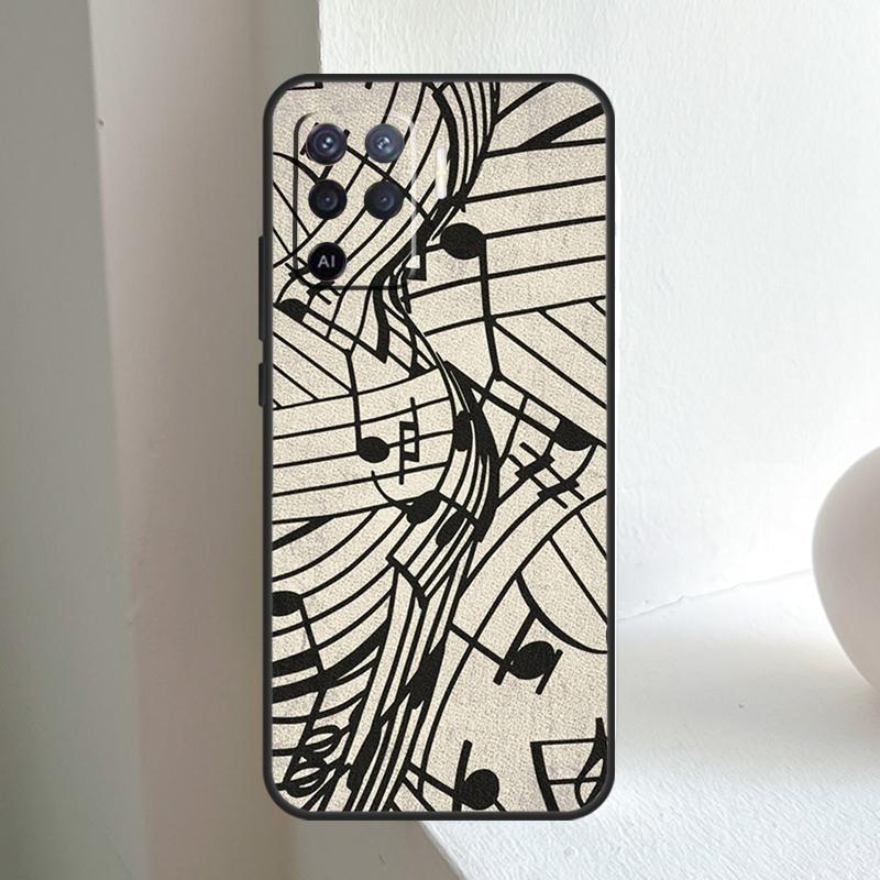 Music Score Musical Notes For OPPO A6 A5 Pro A15 A17 A77 A16 A76 A96 A18 A38 A58 A78 A98 A54 A74 A94 A40 A60 A80 Case