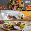 Charcuterie Boards Wooden Food Platter Portable Round Serving Boards with Lid for Party Christmas Restaurant Picnic Holiday Pool