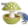 Talos Mushroom Bird Feeding Bowl, No Mess Pet Cage Feeder, Covered Food or Water Bowl for Small Animals Budgie Cockatiel Hamster