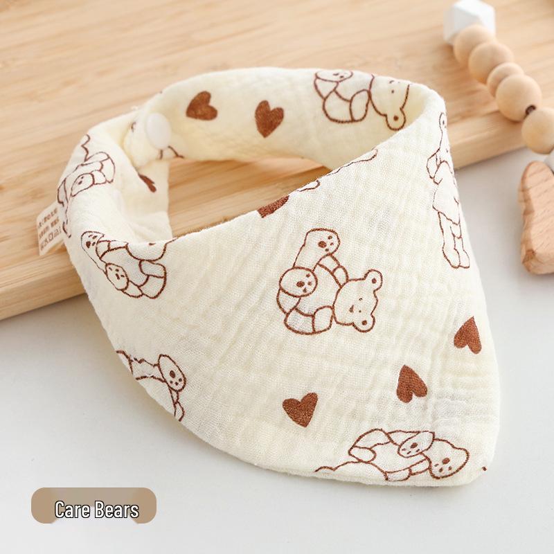 Gekräuselte Baumwollgaze Dreieck Baby Lätzchen & Spucktuch