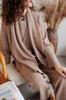 Women 3 Piece Knit Sweater Set Oversized Wide Leg Pants with Scarf Casual Fall Winter