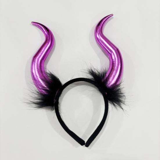 Halloween Teufelshörner Plüsch Stirnband Cosplay Gothic Haarreif Verkleidungszubehör Party-Outfits Stirnband