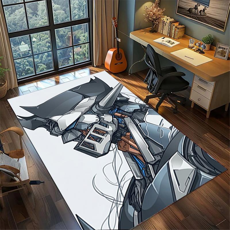 Non Slip Gundam Carpet Large Washable Area Rug for Gamer Room Bedroom Decor