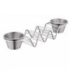 Taco Stand Stainless Steel 3 Grid V Shaped Glossy Taco Holder Rack for Kitchen Home with Double