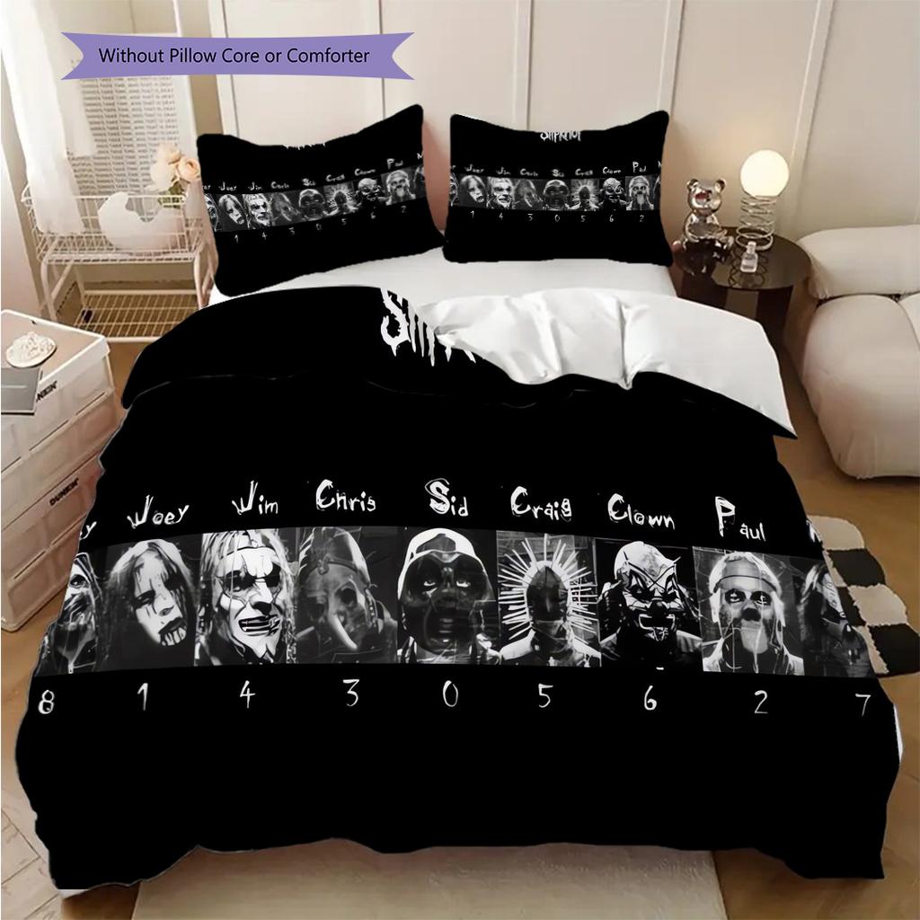 Metal Bands Dark Artistry Bedding (1 * duvet cover + 2 * pillowcase, without core) 2D Flat Bedding set Duvet cover and pillowcase Soft and comfortable