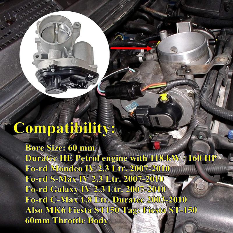

AP03 (60mm) Throttle Body For Ford Fiesta MK V ST150 Hatchback 1556736 / 4M5U9E927DC
