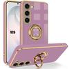 Case for Samsung Galaxy S26, Soft Shockproof Silicone Protection with Rotating Ring - Purple