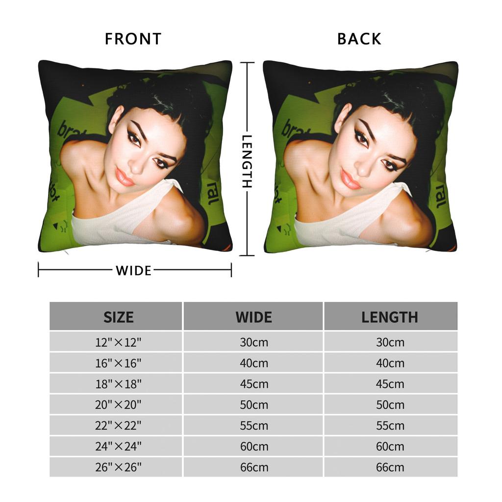 Charli Xcx Brat Pillow Cover Funny Pillow Case For Sofa Home Decor Square Cushion Cover Gift