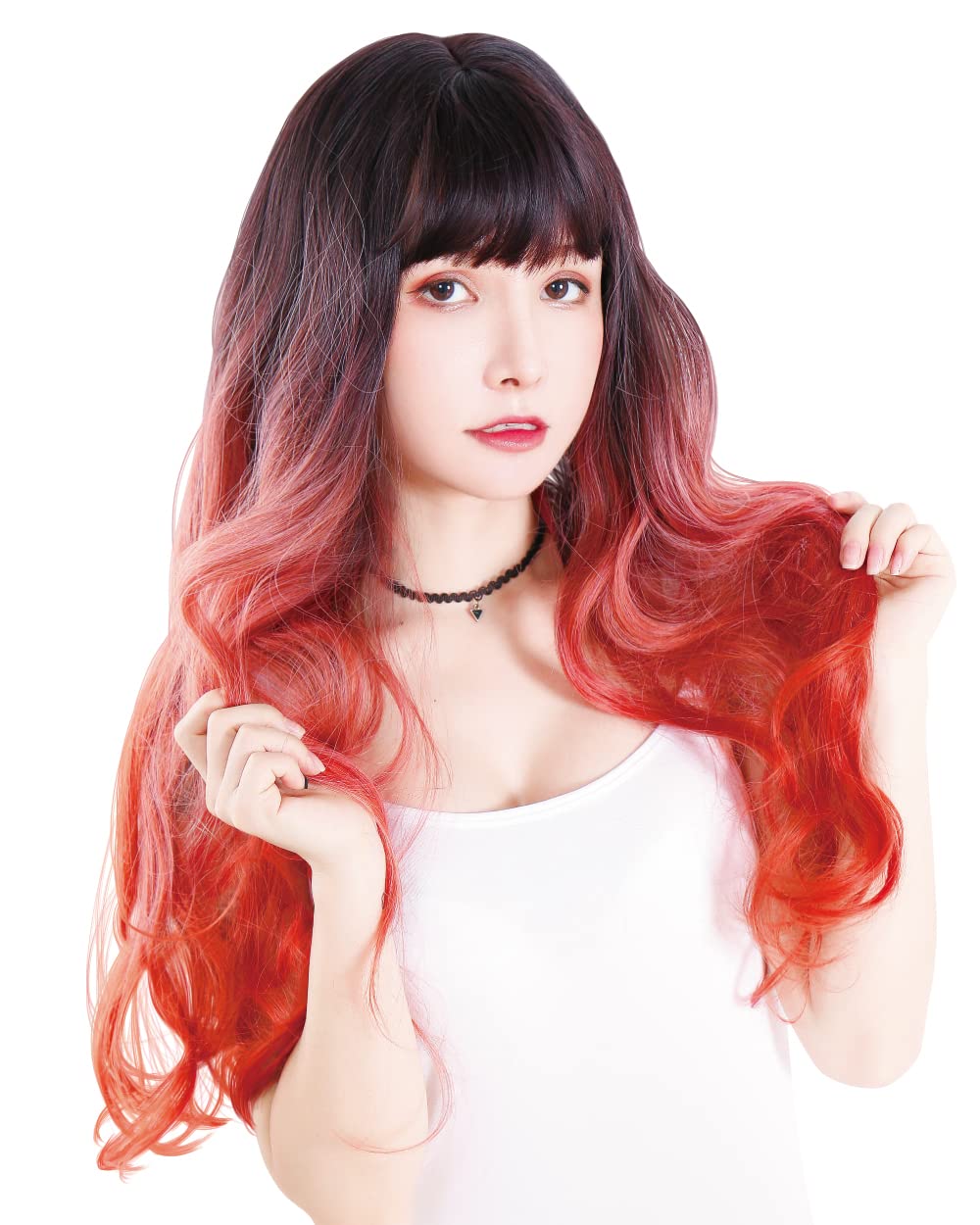 

Тефуре Фудзитацу Парик длинноволновый Натуральный градиент Широкий выбор цветов Парик для косплея С сеткой в комплекте x M [TefuRe] C-8256 (Черный оранжевый)