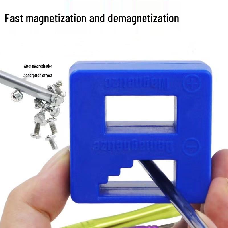 Large Fast-Recharge Screwdriver Bit Magnetizer/Demagnetizer with Strong Magnetic Ring