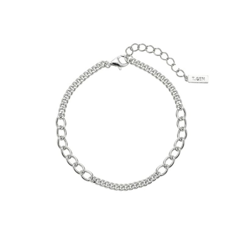 

Tirr Lirr Tizen Maximize Silver White Double Link Chain Bracelet TBSSVW14059M single type